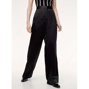 [NWT] Artizia Babaton Black Silk Ivar High Rise Wide Leg Trouser Pants
